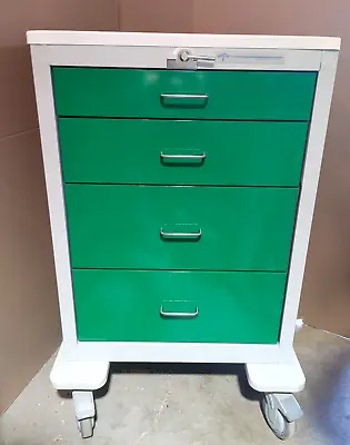 Waterloo Healthcare Utility Crash Cart: 4 Drawer Green& Casters- Tool Box Chest • $300