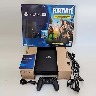 $299.98 • Buy VG Boxed 1TB Sony PlayStation 4 Pro Console Controller AU PS4 CUH-7102B Fortnite