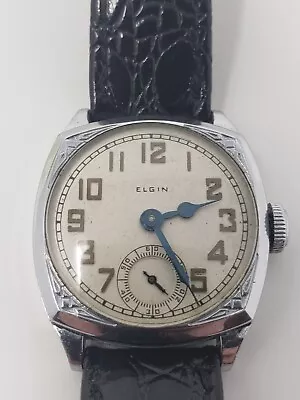 Vintage Elgin Art Deco Tank Wristwatch Cal. 485 USA Running • $325