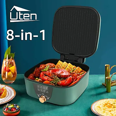 £43.99 • Buy UTEN 5L Foldable Electric Hot Pot BBQ Grill Multi Cooker Frying Pan Non Stick
