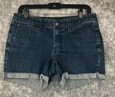 Mossimo Denim Shorts 8 Cut Offs 4  Shortie Cuffed Mid Rise Dark Wash Stretch • $4.93