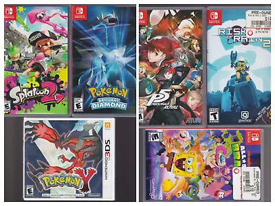 3DS Switch Game Case Lot Pokemon Y Brilliant Diamond Persona Splatoon (Read) [6] • $40.49