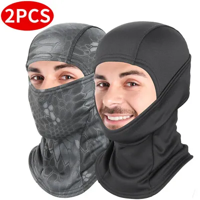 2PACK Multicam Fleece Balaclava Tactical Beanies Caps Camo Full Face Mask Cover • $19.99