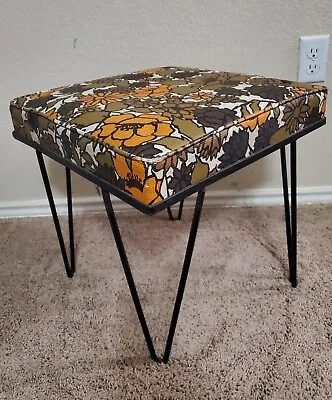 Vintage Mid Century Hairpin Leg Foot Stool Ottoman Seat • $100