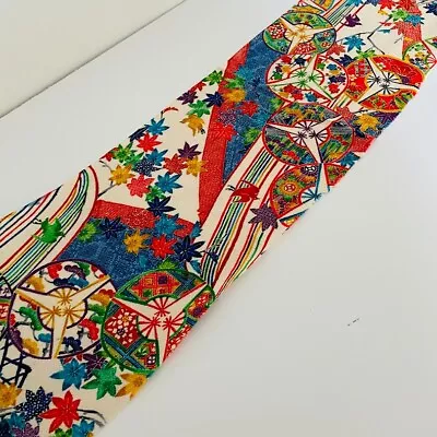 Joy Furisode #E 6x34 Vintage Japanese Chirimen Kimono Fabric Panel CF34 • $3.99