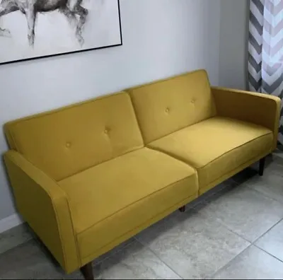 New Mid Century Modern Vintage Style Sofa Yellow Sleeper Sofa Daybed Recliner • $549