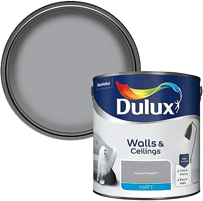 £20.29 • Buy Dulux Matt Emulsion Paint For Walls And Ceilings - Warm Pewter 2.5L