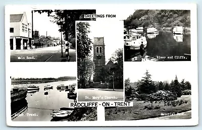 £2.99 • Buy Postcard Radcliffe Radcliffe-on-trent Mv Main Road River Church Bw Rppc 1950's