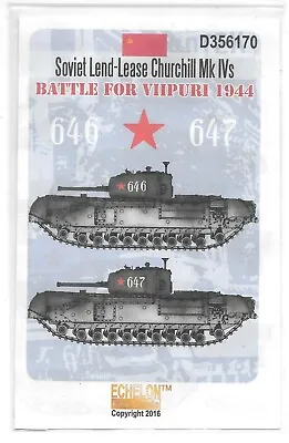 Echelon Soviet Lend Lease Churchill Mk IV (1944) Decals 1/35 D 356170 ST • $7.19