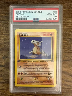 $31 • Buy 1999 Pokémon Jungle Cubone 1st Edition #50 PSA 10 GEM MINT