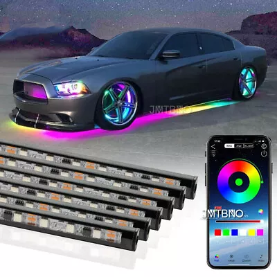 6pcs RGB Car Underglow LED Strip Lights Kit Underbody Neon Music APP Control AUS • $60.99