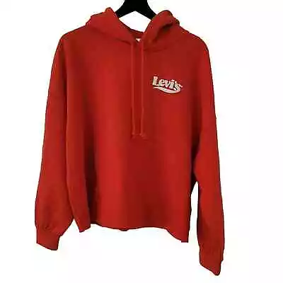 Levis Sweatshirt Size 2X Red Raw Hem Hood Pullover • $7.99