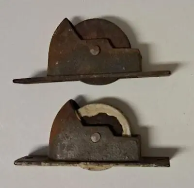 Pair Of Antique Window Sash Weight Pulleys Rope Rollers • $13.95