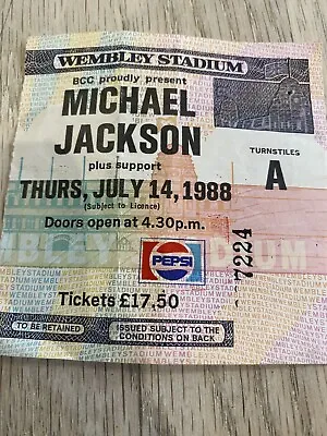 Michael Jackson Bad Tour Vintage Ticket Stub 7224 Wembley 1988 • £29.65