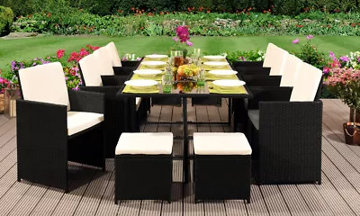£564.99 • Buy 13pc Rattan Garden Furniture Cube Set Chairs Sofa Table Outdoor Patio