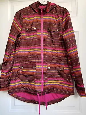 MOSSIMO Womens Water Resistant Stripe Print Anorak Jacket - Size: M • $10