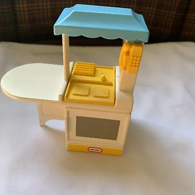 Vintage Little Tikes Party Kitchen Doll House Furniture Counter Stove Blue Top • $9.99