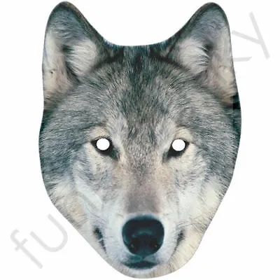 £3 • Buy WOLF Large Canine Husky Spitz Card Face Mask Elastic Attached Ready To Wear