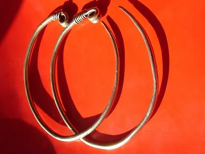 Moroccan Tuareg SILVER PLATED Hand Made Hoop Earrings • $45.47