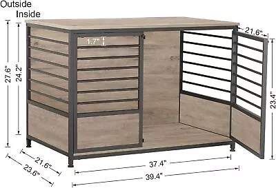 Dog Crate End Table Large Puppy Pet Kennel House Indoor Wooden Furniture Cage US • $126.99