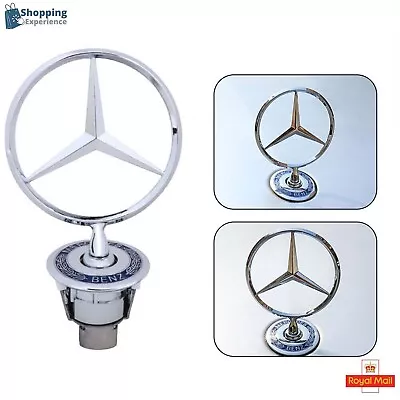 Mercedes Bonnet Raised Star Emblem Badge Chrome For C E S CLK Class 44mm • £13.79