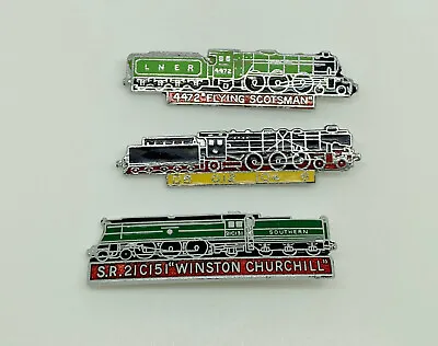 Vintage 3 X Railway Steam Train Locomotive Enamel Train Loco Pin Badges Lot 5 • £14.99