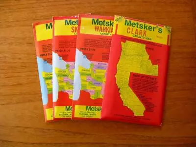 Lot Of 4 Metsker's Maps - Washington State - Skamania Lewis Clark Wahkiakum • $24