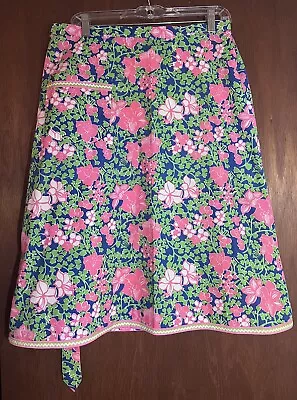 MINT Vintage Lilly Pulitzer THE LILLY Rickrack Trim Wrap Around Skirt Size L 60s • $225