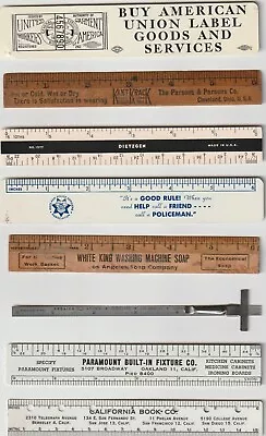 Vintage Rulers Lot Of 21 ~ Wooden Plastic And Celluloid. • $10