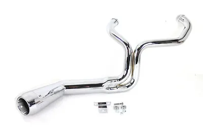 FLT Offset Megaphone 2:1 1-3/4  Exhaust Chrome With Chrome Fits Harley-Davidson • $263.99