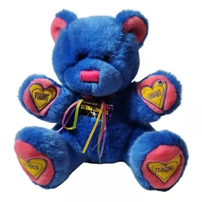 MTY International Radio Friends Musical Teddy Bear Plush Stuffed Animal Vtg Blue • $15