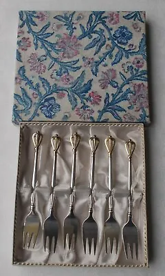 £240.50 • Buy Rare Set 6 Cake Forks From 925er Sterling Silver With Crown, Sorensen Denmark 2