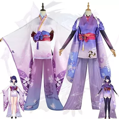 Genshin Impact Raiden Shogun Cosplay Costume Dress Halloween Carnival Outfit • $33.73