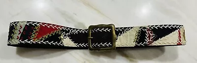 LUCKY BRAND Vintage Patchwork Floral Embroidered Belt Sz 30 • $24.99