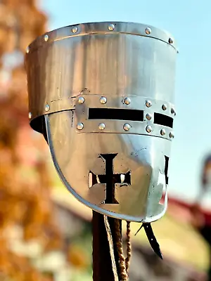 Templar Helmet | Medieval Crusader Helmet | Knight Helmet | Medieval Armor Helme • $207.57