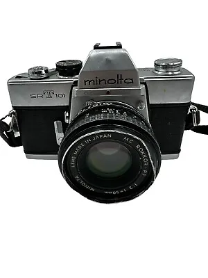 Minolta SRT 101 Film Camera W/ MC ROKKOR-PF 1:1.2 F=50mm Lens • $69.99