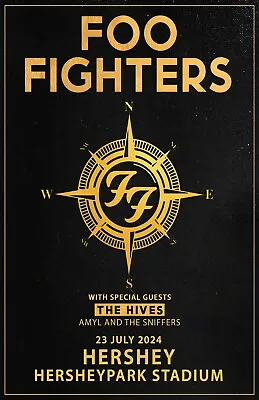 Foo Fighters 2024 Hersey Park PA Concert Poster 11 X 17 Framed • $21.99
