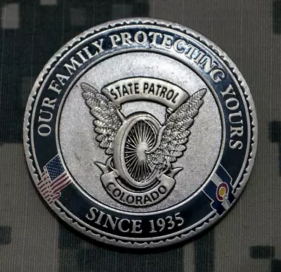 Unique Challenge Coin Colorado State Patrol Police Our Family Protecting Yours • $14.99