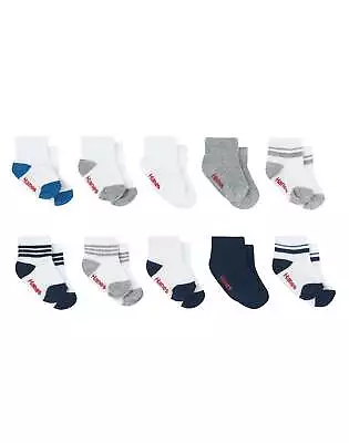 Hanes Toddler Boys Ankle Socks 10-Pack Lightweight Soft Stretch Gripper Bottom • $12.52