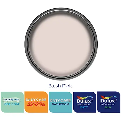 £30.99 • Buy Dulux Paint Blush Pink Matt Or Silk Emulsion Various Finishes 2.5 Litres