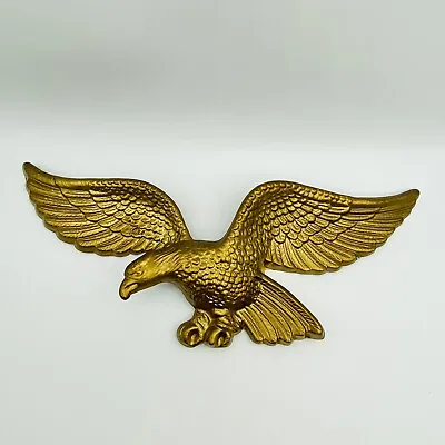 Vintage Flying American Bald Eagle Wall Hanging 3D Metal Brass Gold Tone 14  • $19.99