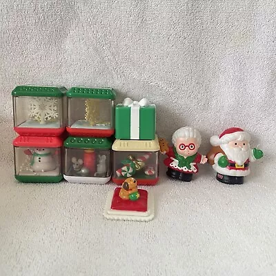 8 Lot Fisher Price Christmas Peek A Boo Blocks Santa Mrs Claus Little People • $30