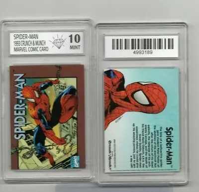 Vintage 1993 Crunch & Munch Marvel Comic Card Spiderman GRADED 10 GEM MINT • $24.95