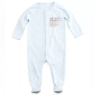 Burberry $250 Elvis Jersey Check-Pocket Sleepsuit One Piece Jumpsuit Size 3 Mns • $85