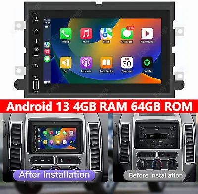 For Ford F150 2004-2008 Mustang 2005-2009 Carplay Android 13 Car Radio GPS 4+64G • $129.87