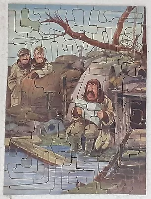 Vintage WW1  Bystander Bairnsfather Old Bill Wooden Jigsaw Puzzle • £145