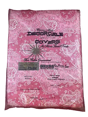 Vintage Decorcale Comforter Cover Pink Paisley Print 80 X 80 Percale • $69.99