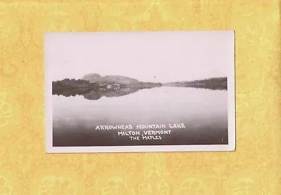 VT Milton 1908-39 RPPC Real Photo Postcard THE MAPLES ARROWHEAD MTN LAKE VERMONT • $8.77