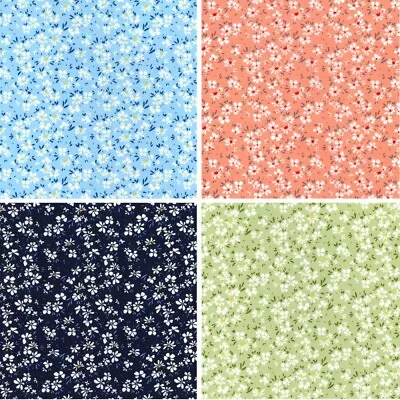 100% Cotton Poplin Fabric Rose & Hubble Daisy Daisies Floral Flower College Row • £3.60