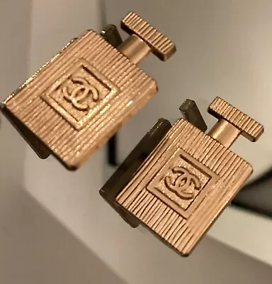 £79.99 • Buy Genuine Chanel Gold CC Perfume Bottle Buttons Stamped Repurpose/jacket/cufflinks